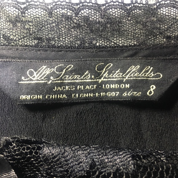 CLEARANCE🔥All Saints 100% Silk “Julia” Lace Cutout Dress - Picture 5 of 7